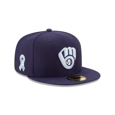 Milwaukee Brewers Gorra | New Era MLB Father's Day 59fifty Fitted Cap Mexico - Azules